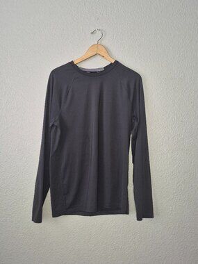 Everlast Sport Compression Fit Shirt Mens Large L Charcoal Gray Long Sleeve Top